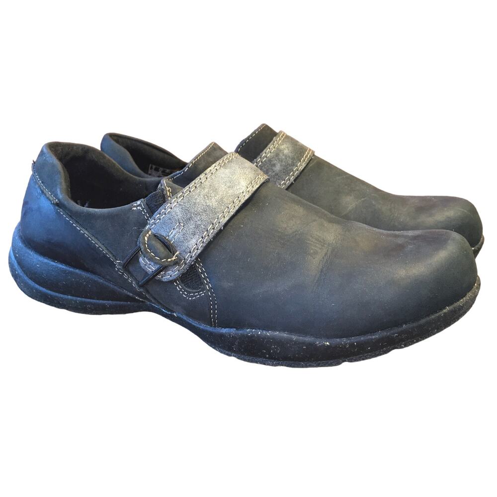 Clarks Women's Collection Roseville Dot Shoes Black Slip on 8.5 Normcore Work